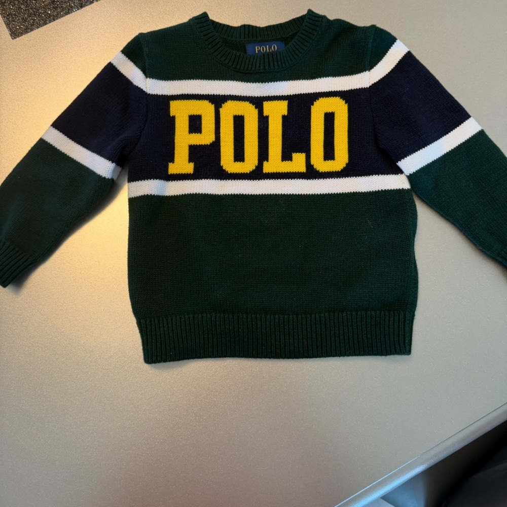 Polo by Ralph Lauren Green and Navy Kids Sweater